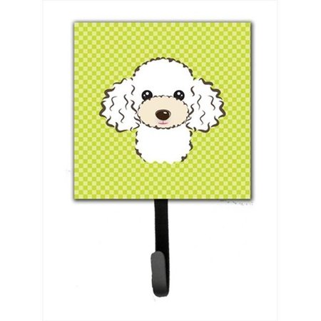 JENSENDISTRIBUTIONSERVICES Checkerboard Lime Green White Poodle Leash Or Key Holder; 4.25 W x 7 H In. MI730495